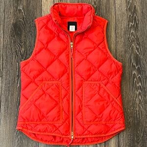 J Crew Red Quilted Down Puffer Vest Womens Small